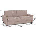 ΚΑΝΑΠΕΣ-ΚΡΕΒΑΤΙ ΜΕ ΑΝΑΔΙΠΛ.ΣΤΡΩΜΑ ETUDINE HM3311.02 ΜΠΕΖ ΥΦΑΣΜΑ 190x98x90Υεκ - Image 2