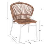 ΚΑΡΕΚΛΑ ΑΛΟΥΜΙΝΙΟΥ LYNN HM6267.02 ΛΕΥΚΟΣ ΣΚΕΛΕΤΟΣ-P.E.RATTAN ΦΥΣΙΚΟ 57x61x79Υεκ - Image 2