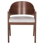 ΚΑΡΕΚΛΑ NERO HM9972 RUBBERWOOD ΣΕ ΚΑΡΥΔΙ-ΓΚΡΙ ΥΦΑΣΜΑ ΚΑΘΙΣΜΑ 56x56x78Yεκ. - Image 3