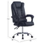 ΚΑΡΕΚΛΑ ΓΡΑΦΕΙΟΥ ΔΙΕΥΘΥΝΤΙΚΗ KYRON HM1221.01 ΜΑΥΡO PU--ΒΑΣΗ ΧΡΩΜΙΟΥ 65x46x112Υεκ - Image 2