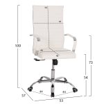 ΚΑΡΕΚΛΑ ΓΡΑΦΕΙΟΥ BOSS ΔΙΕΥΘΥΝΤΟΥ HM1059.32 ΛΕΥΚΟ PU ΠΟΔΙ ΧΡΩΜΙΟΥ 53x57x109Υεκ. - Image 2