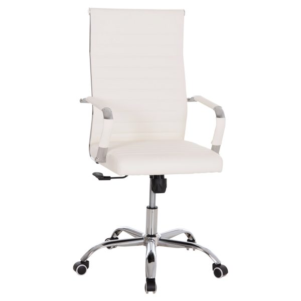 ΚΑΡΕΚΛΑ ΓΡΑΦΕΙΟΥ BOSS ΔΙΕΥΘΥΝΤΟΥ HM1059.32 ΛΕΥΚΟ PU ΠΟΔΙ ΧΡΩΜΙΟΥ 53x57x109Υεκ.