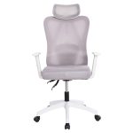 ΚΑΡΕΚΛΑ ΓΡΑΦΕΙΟΥ MEXER HM1195.02 ΓΚΡΙ MESH-PP ΒΑΣΗ-ΣΚΕΛΕΤΟΣ ΛΕΥΚΟΣ 68x70x136Υεκ. - Image 3