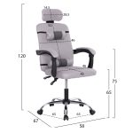 ΚΑΡΕΚΛΑ ΓΡΑΦΕΙΟΥ CRONER HM1196.02 ΓΚΡΙ MESH-ΜΕΤΑΛ.ΒΑΣΗ 58x67x124Υεκ. - Image 2