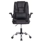 ΚΑΡΕΚΛΑ ΓΡΑΦΕΙΟΥ CANAN HM1201 ΜΑΥΡO PVC-ΒΑΣΗ ΧΡΩΜΙΟΥ 66x61x105Υεκ. - Image 3