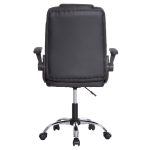 ΚΑΡΕΚΛΑ ΓΡΑΦΕΙΟΥ CANAN HM1201 ΜΑΥΡO PVC-ΒΑΣΗ ΧΡΩΜΙΟΥ 66x61x105Υεκ. - Image 6