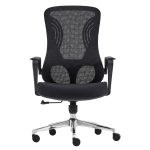ΚΑΡΕΚΛΑ ΓΡΑΦΕΙΟΥ DECIFER HM1212.01 ΜΑΥΡO MESH-ΒΑΣΗ ΧΡΩΜΙΟΥ 61x60x110Υεκ. - Image 3