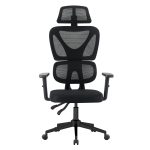 ΚΑΡΕΚΛΑ ΓΡΑΦΕΙΟΥ NOVAR HM1218.01 ΜΑΥΡO MESH--ΒΑΣΗ PP 51x49x121-129Υεκ - Image 3