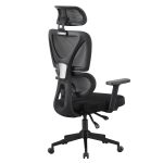 ΚΑΡΕΚΛΑ ΓΡΑΦΕΙΟΥ NOVAR HM1218.01 ΜΑΥΡO MESH--ΒΑΣΗ PP 51x49x121-129Υεκ - Image 5