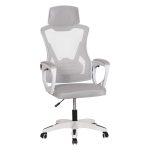 ΚΑΡΕΚΛΑ ΓΡΑΦΕΙΟΥ SALAS HM1223.02 P.P. ΛΕΥΚΟ-ΓΚΡΙ MESH ΥΦΑΣΜΑ 57x71x110-120Υεκ
