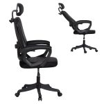 ΚΑΡΕΚΛΑ ΓΡΑΦΕΙΟΥ FRANTIC HM1224.01 ΜΑΥΡO MESH & ΠΟΛΥΠΡΟΠΥΛΕΝΙΟ 60x66x130Υεκ - Image 4