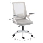 ΚΑΡΕΚΛΑ ΓΡΑΦΕΙΟΥ ZENITH HM1225.02 ΛΕΥΚΟ PP--ΑΝΟΙΧΤΟ ΓΚΡΙ MESH 60x60x92-100Υεκ - Image 2