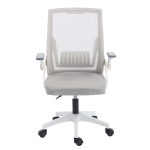 ΚΑΡΕΚΛΑ ΓΡΑΦΕΙΟΥ ZENITH HM1225.02 ΛΕΥΚΟ PP--ΑΝΟΙΧΤΟ ΓΚΡΙ MESH 60x60x92-100Υεκ - Image 3