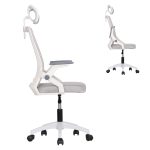 ΚΑΡΕΚΛΑ ΓΡΑΦΕΙΟΥ MATRON HM1226.02 ΛΕΥΚΟ PP--ΑΝΟΙΧΤΟ ΓΚΡΙ MESH 59x55x115Υεκ - Image 4