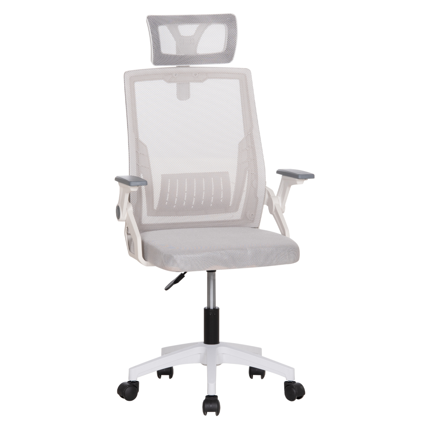 karekla-grafeioy-fb9122602-leyko-pp-anoi ΚΑΡΕΚΛΑ ΓΡΑΦΕΙΟΥ MATRON HM1226.02 ΛΕΥΚΟ PP--ΑΝΟΙΧΤΟ ΓΚΡΙ MESH 59x55x115Υεκ - Image 1
