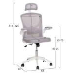 ΚΑΡΕΚΛΑ ΓΡΑΦΕΙΟΥ FLOATER HM1230.02 ΛΕΥΚΟ PP--ΑΝΟΙΧΤΟ ΓΚΡΙ MESH 62x62x115-125Υεκ - Image 2