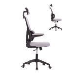 ΚΑΡΕΚΛΑ ΓΡΑΦΕΙΟΥ BASTON HM18236.02 ΓΚΡΙ MESH & ΜΑΥΡΟ PP ΣΚΕΛΕΤΟΣ 64x60x127Υεκ. - Image 4