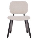 ΚΑΡΕΚΛΑ ΤΡΑΠΕΖΑΡΙΑΣ BELLISI HM18248.02 ΕΚΡΟΥ ΥΦΑΣΜΑ-PLYWOOD ΣΕ ΜΑΥΡΟ 53x56x78Υεκ. - Image 3