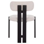 ΚΑΡΕΚΛΑ ΤΡΑΠΕΖΑΡΙΑΣ KARVO HM18252.02 ΕΚΡΟΥ ΥΦΑΣΜΑ--ΞΥΛΟ ΣΕ ΜΑΥΡΟ 57x50x78,5Υεκ. - Image 6