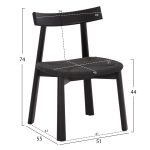 KΑΡΕΚΛΑ ΤΡΑΠΕΖΑΡΙΑΣ OSORIO HM18335.02 RUBBERWOOD & ΣΧΟΙΝΙ ΣΕ ΜΑΥΡΟ 51x55x74Υεκ - Image 2