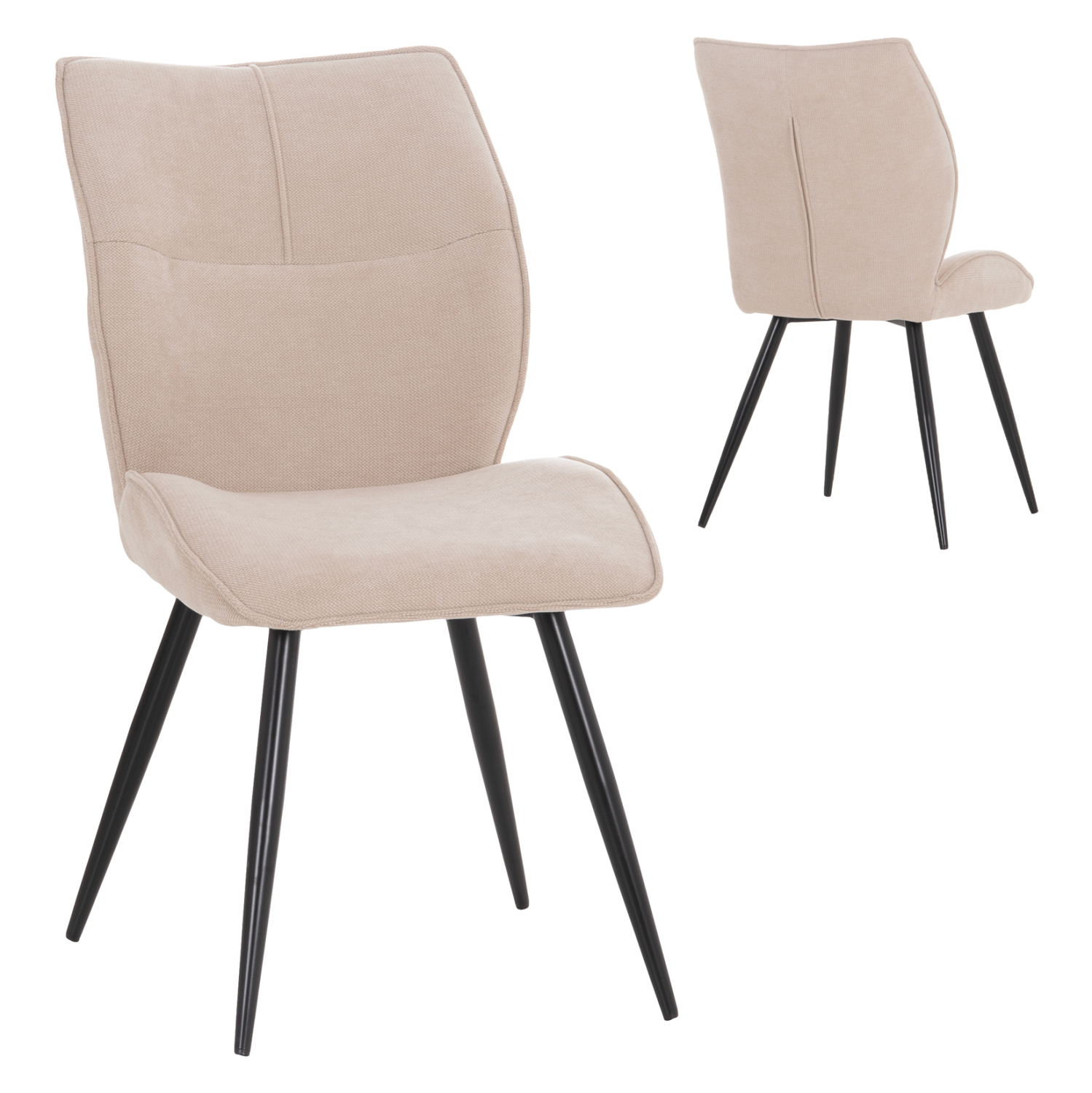 karekla-trapezarias-fb91842502-mpez-yfas ΚΑΡΕΚΛΑ ΤΡΑΠΕΖΑΡΙΑΣ GAFF HM18425.02 ΜΠΕΖ ΥΦΑΣΜΑ-ΜΕΤΑΛ.ΜΑΥΡΑ ΠΟΔΙΑ 49x63x90Υεκ - Image 1
