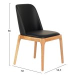 KΑΡΕΚΛΑ ΤΡΑΠΕΖΑΡΙΑΣ FURLAN HM9944.01 RUBBERWOOD-ΜΑΥΡΟ PU 54,5x58x86Υεκ - Image 2