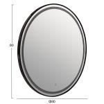 ΚΑΘΡΕΠΤΗΣ ΤΟΙΧΟΥ ΣΤΡΟΓΓΥΛΟΣ ROUNDER HM4503.01 ΑΛΟΥΜΙΝΙΟ ΣΕ ΜΑΥΡΟ-ΦΩΤΙΣΜΟΣ LED Φ80εκ. - Image 2