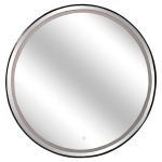 ΚΑΘΡΕΠΤΗΣ ΤΟΙΧΟΥ ΣΤΡΟΓΓΥΛΟΣ ROUNDER HM4503.01 ΑΛΟΥΜΙΝΙΟ ΣΕ ΜΑΥΡΟ-ΦΩΤΙΣΜΟΣ LED Φ80εκ. - Image 4