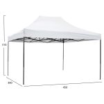 ΚΙΟΣΚΙ/GAZEBO MATTHEW HM6311 ΠΤΥΣΣΟΜΕΝΟ-ΣΚΕΛΕΤΟΣ ΜΕΤΑΛ.ΜΑΥΡΟΣ-ΛΕΥΚΟ ΥΦΑΣΜΑ 3x4,5x3,10Yμ - Image 2