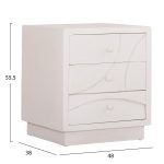 ΚΟΜΟΔΙΝΟ ΣΕΙΡΑ SANTORINI HM18047 MDF ΣΕ ΥΠΟΛΕΥΚΟ ΧΡΩΜΑ-3 ΣΥΡΤΑΡIA 48x38x55,5Υεκ. - Image 2
