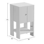 ΚΟΜΟΔΙΝΟ ARGUS HM18378.02 ΜΕΛΑΜΙΝΗ ΣΕ ΛΕΥΚΟ 30x30x55Υεκ. - Image 2