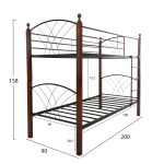 ΚΟΥΚΕΤΑ ΚΡΕΒΑΤΙ STOREY HM687 ΜΑΥΡΟ ΜΕΤΑΛΛΟ-ΚΑΡΥΔΙ RUBBERWOOD-ΓΙΑ ΣΤΡΩΜΑ 190x90εκ - Image 2