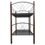 ΚΟΥΚΕΤΑ ΚΡΕΒΑΤΙ STOREY HM687 ΜΑΥΡΟ ΜΕΤΑΛΛΟ-ΚΑΡΥΔΙ RUBBERWOOD-ΓΙΑ ΣΤΡΩΜΑ 190x90εκ - Image 5
