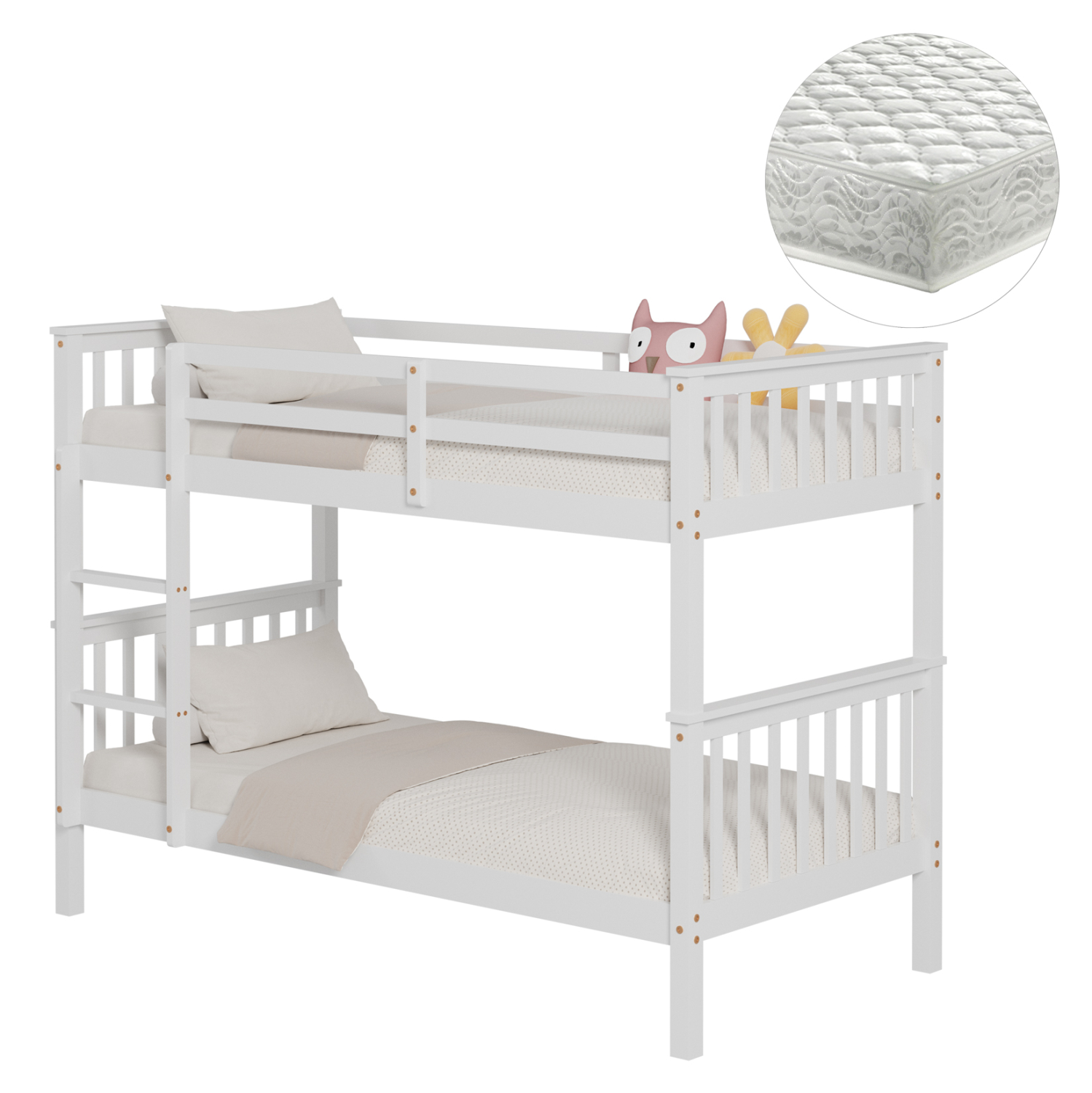 koyketa-paidiki-me-2-stromata-fb92130701 ΚΟΥΚΕΤΑ ΠΑΙΔΙΚΗ ΜΕ 2 ΣΤΡΩΜΑΤΑ LANTAI HM21307.01 ΞΥΛΟ ΠΕΥΚΟΥ ΛΕΥΚΟ--ΣΤΡΩΜΑΤΑ 90x190εκ - Image 1