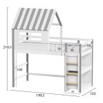 ΚΟΥΚΕΤΑ ΠΑΙΔΙΚΗ ΜΕ ΡΑΦΙΑ HOMI HM21321 ΞΥΛΟ ΠΕΥΚΟΥ ΛΕΥΚΟ/ΓΚΡΙ--ΜΕ ΣΤΡΩΜΑ 90x190εκ - Image 3