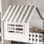 ΚΟΥΚΕΤΑ ΠΑΙΔΙΚΗ ΜΕ ΡΑΦΙΑ HOMI HM21321 ΞΥΛΟ ΠΕΥΚΟΥ ΛΕΥΚΟ/ΓΚΡΙ--ΜΕ ΣΤΡΩΜΑ 90x190εκ - Image 5