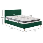ΚΡΕΒΑΤΙ ΔΙΠΛΟ ΜΕ ΣΤΡΩΜΑ INDRA HM10810.13 ΚΥΠΑΡΙΣΣΙ ΒΕΛΟΥΔΟ--ΓΙΑ ΣΤΡΩΜΑ 160x200εκ - Image 3