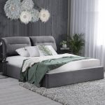 ΚΡΕΒΑΤΙ ΔΙΠΛΟ & ΣΤΡΩΜΑ KENDRA HM10720.01 ΓΚΡΙ ΒΕΛΟΥΔΟ ΜΕ ΑΠΟΘ.ΧΩΡΟ--ΓΙΑ 160x200εκ - Image 2