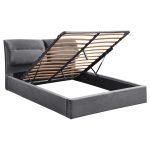 ΚΡΕΒΑΤΙ ΔΙΠΛΟ & ΣΤΡΩΜΑ KENDRA HM10720.01 ΓΚΡΙ ΒΕΛΟΥΔΟ ΜΕ ΑΠΟΘ.ΧΩΡΟ--ΓΙΑ 160x200εκ - Image 4
