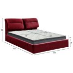 ΚΡΕΒΑΤΙ ΔΙΠΛΟ & ΣΤΡΩΜΑ KENDRA HM10720.06 ΚΟΚΚΙΝΟ ΒΟΥΡΓΟΥΝΔΙΑΣ ΒΕΛΟΥΔΟ--ΑΠΟΘ.ΧΩΡΟΣ--160x200εκ - Image 3