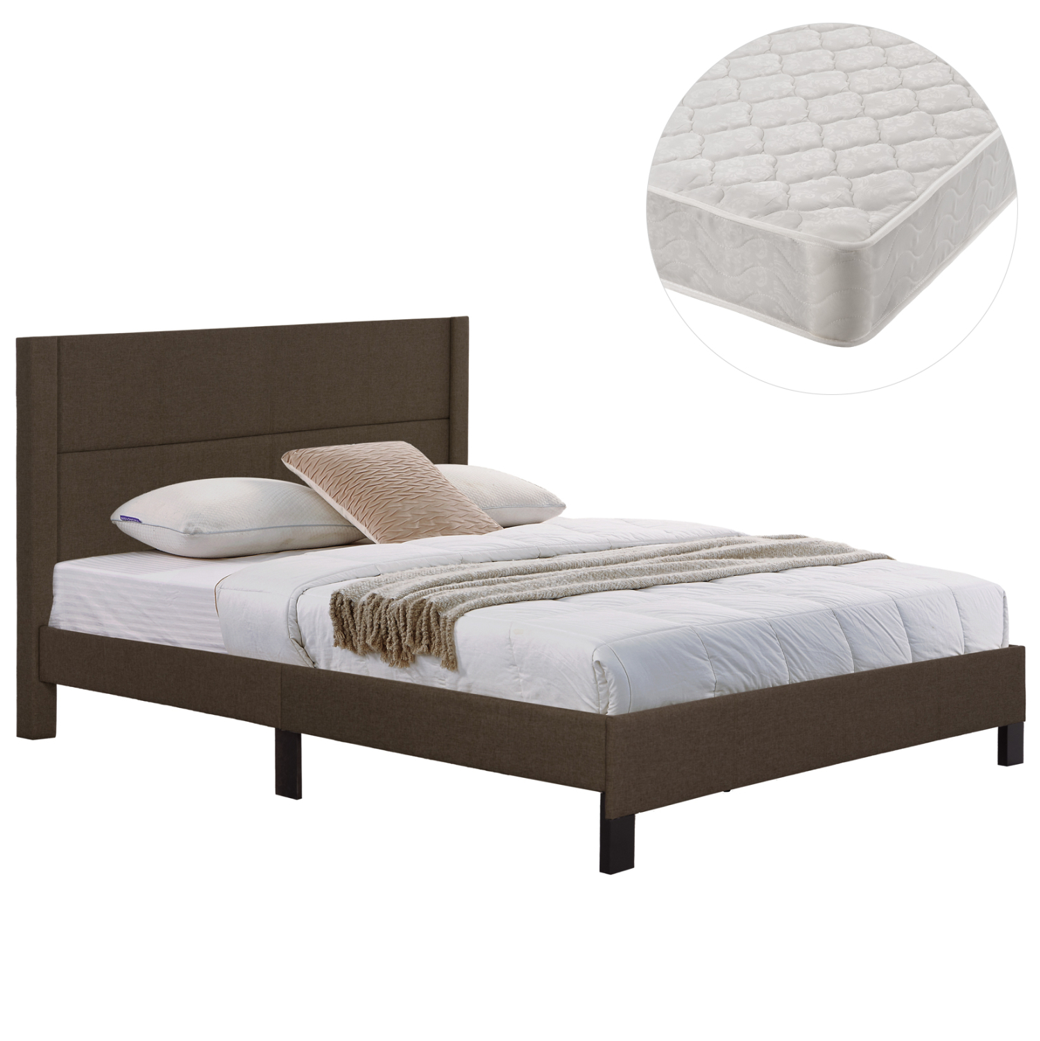 krebati-diplo-stroma-fb92120213-kafe-yfa ΚΡΕΒΑΤΙ ΔΙΠΛΟ & ΣΤΡΩΜΑ TRILLOP HM21202.13 ΚΑΦΕ ΥΦΑΣΜΑ--ΓΙΑ 160x200εκ - Image 1