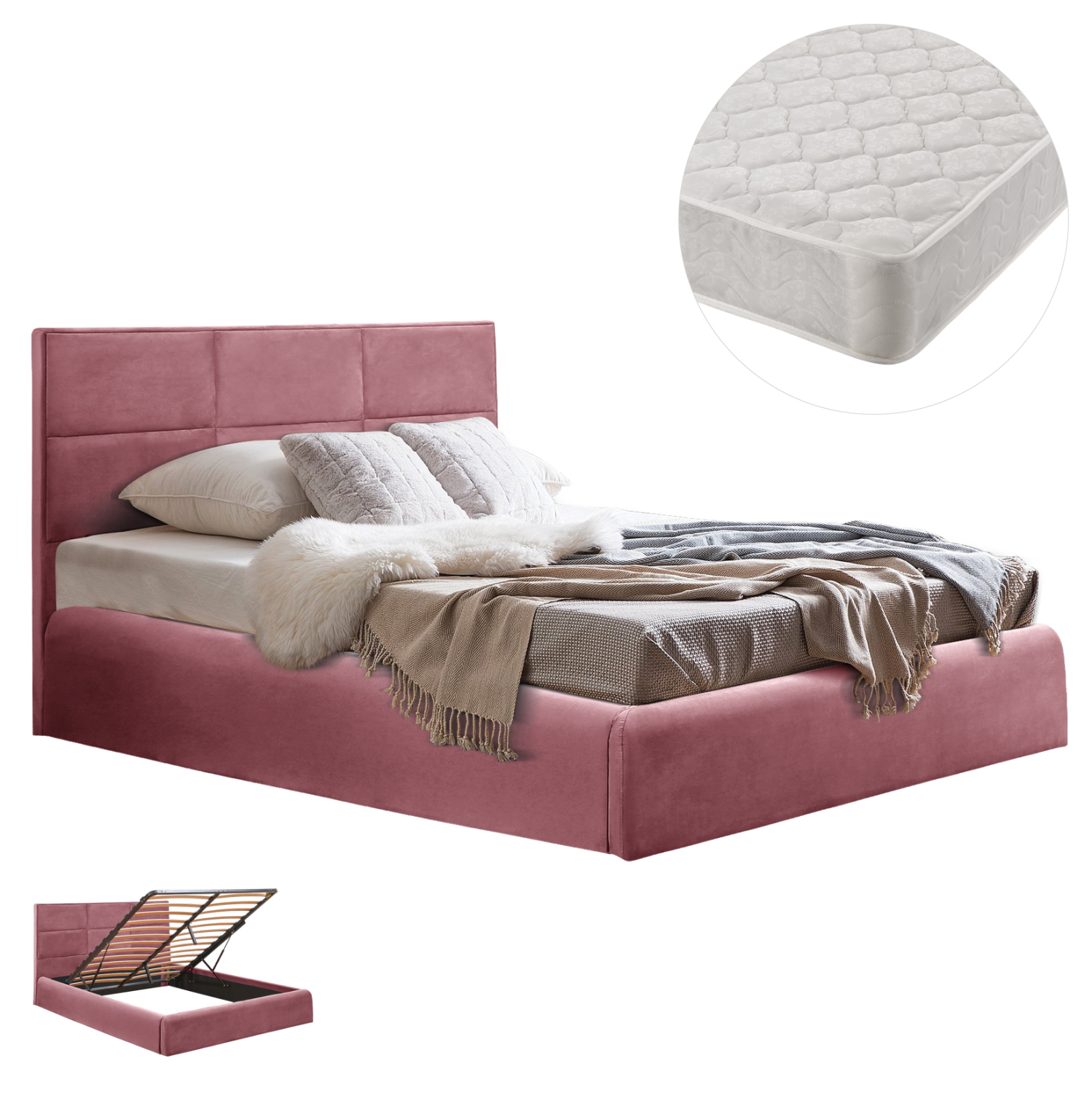 krebati-diplo-stroma-fb92127202-sapio-mi ΚΡΕΒΑΤΙ ΔΙΠΛΟ & ΣΤΡΩΜΑ BRILEY HM21272.02 ΣΑΠΙΟ ΜΗΛΟ ΒΕΛΟΥΔΟ ΜΕ ΑΠΟΘ.ΧΩΡΟ--ΓΙΑ 160x200εκ - Image 1