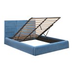 ΚΡΕΒΑΤΙ ΔΙΠΛΟ & ΣΤΡΩΜΑ BRILEY HM21272.04 ΠΕΤΡΟΛ ΒΕΛΟΥΔΟ ΜΕ ΑΠΟΘ.ΧΩΡΟ--ΓΙΑ 160x200εκ - Image 4