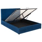 ΚΡΕΒΑΤΙ ΔΙΠΛΟ & ΣΤΡΩΜΑ ALLIE HM21273.04 ΜΠΛΕ ΒΕΛΟΥΔΟ ΜΕ ΑΠΟΘ.ΧΩΡΟ--ΓΙΑ 160x200εκ - Image 4