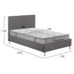 ΚΡΕΒΑΤΙ ΗΜΙΔΙΠΛΟ ΜΕ ΣΤΡΩΜΑ MAYLIN HM10758.10 ΓΚΡΙ ΥΦΑΣΜΑ--ΣΤΡΩΜΑ 120Χ200εκ - Image 3