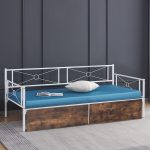ΚΡΕΒΑΤΙ-ΚΑΝΑΠΕΣ BERNIE HM21121.01 ΛΕΥΚΟΣ ΜΕΤΑΛ.ΣΚΕΛΕΤΟΣ & 2 ΣΥΡΤΑΡΙΑ- ΓΙΑ 190x90εκ. - Image 2