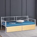 ΚΡΕΒΑΤΙ-ΚΑΝΑΠΕΣ BERNIE HM21121.02 ΛΕΥΚΟ ΜΕΤΑΛΛΟ & 2 SONAMA ΣΥΡΤΑΡΙΑ- ΓΙΑ 190x90εκ. - Image 2