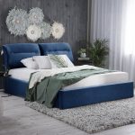ΚΡΕΒΑΤΙ ΜΕ ΣΤΡΩΜΑ & ΑΠΟΘ.ΧΩΡΟ KENDRA HM10809.18 ΜΠΛΕ ΒΕΛΟΥΔΟ-ΣΤΡΩΜΑ 160x200εκ - Image 2