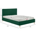 ΚΡΕΒΑΤΙ ΜΕ ΣΤΡΩΜΑ INDRA HM21280.04 ΚΥΠΑΡΙΣΣΙ ΒΕΛΟΥΔΟ--ΓΙΑ 160x200εκ - Image 3