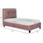 ΚΡΕΒΑΤΙ ΜΕ ΣΤΡΩΜΑ RILEY HM21282.02 ΣΑΠΙΟ ΜΗΛΟ ΒΕΛΟΥΔΟ--ΓΙΑ 90x200εκ - Image 3